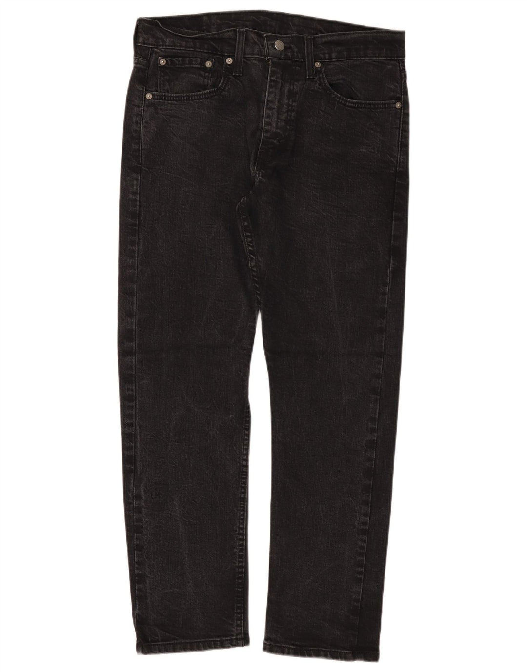 LEVI'S Masculino 502 Tapered Jeans W32 L30 Algodão Preto