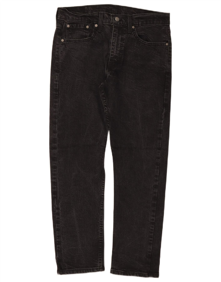 LEVI'S Masculino 502 Tapered Jeans W32 L30 Algodão Preto