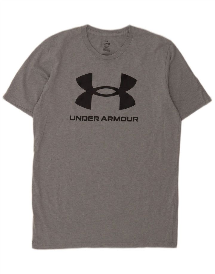 Camiseta gráfica masculina Under Armour pequena cinza