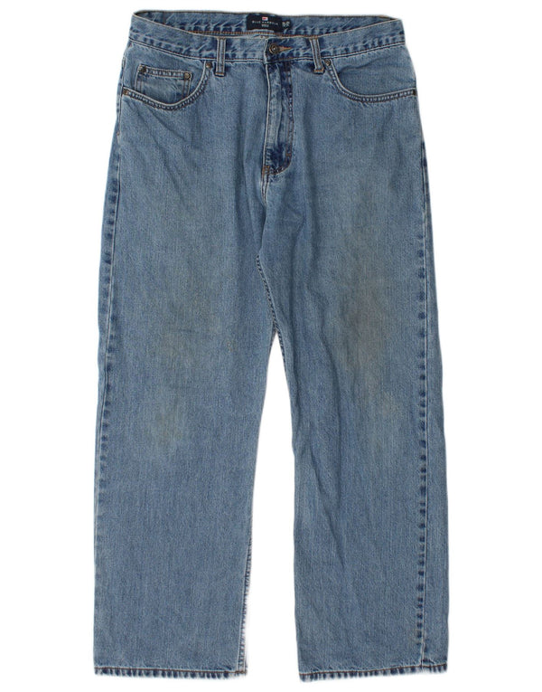 Calça jeans reta masculina Marks & Spencer Blue Harbor W34 L29 algodão azul