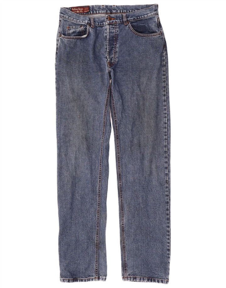 MARLBORO CLASSICS Calça jeans reta masculina W33 L34 algodão azul
