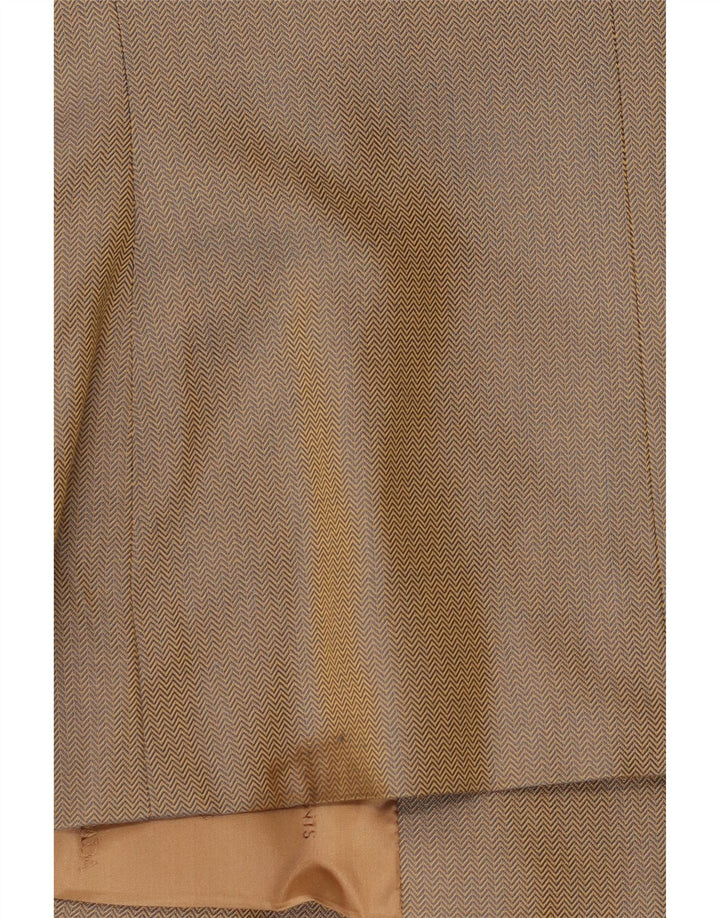 Escada Womens Elements Blazer Jacket UK 12 Medium Beige Herringbone