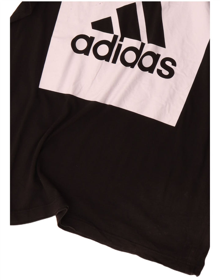 Camiseta masculina ADIDAS com estampa gráfica grande de algodão colorido preto