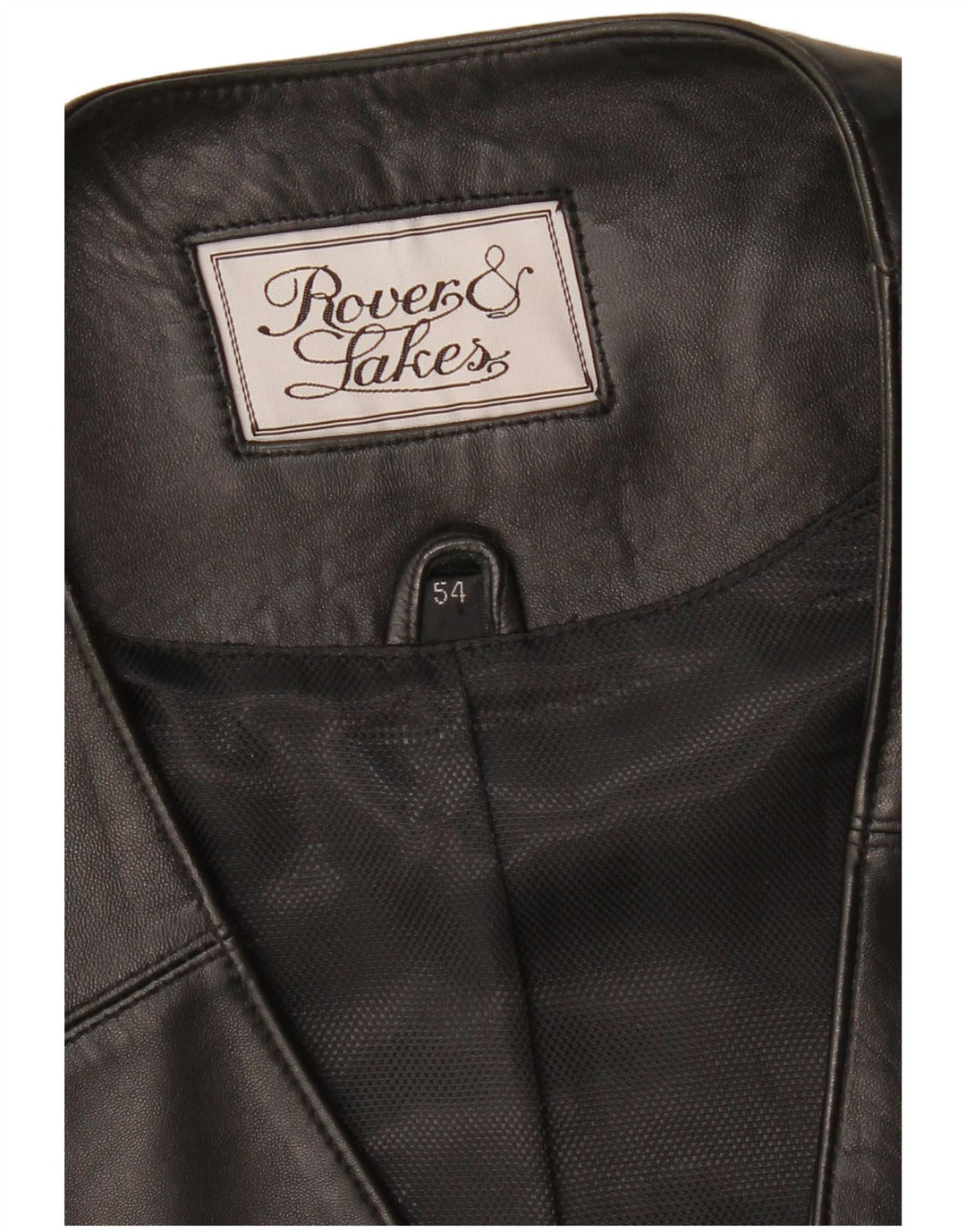 Colete de couro masculino ROVER&LAKES IT 54 XL couro preto