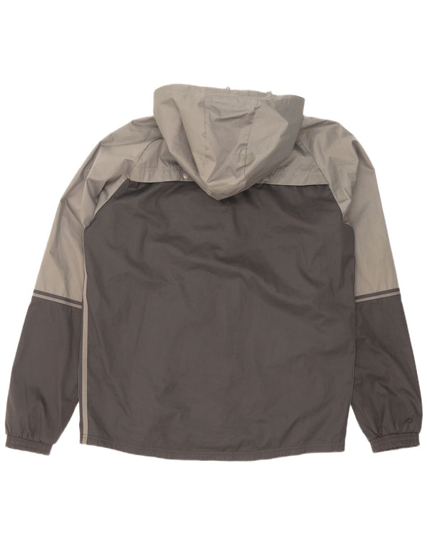Adidas Mens Hooded Rain Jacket UK 38 Médio Cinza Colourblock Poliéster