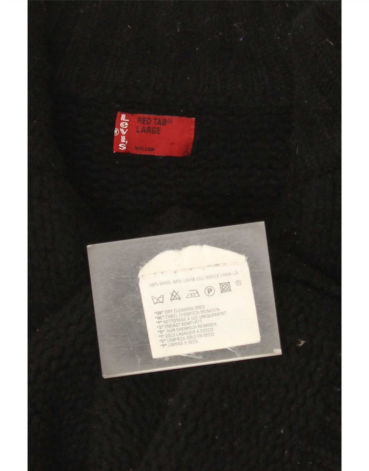 Suéter cardigã masculino Levi's grande lã colorblock preto