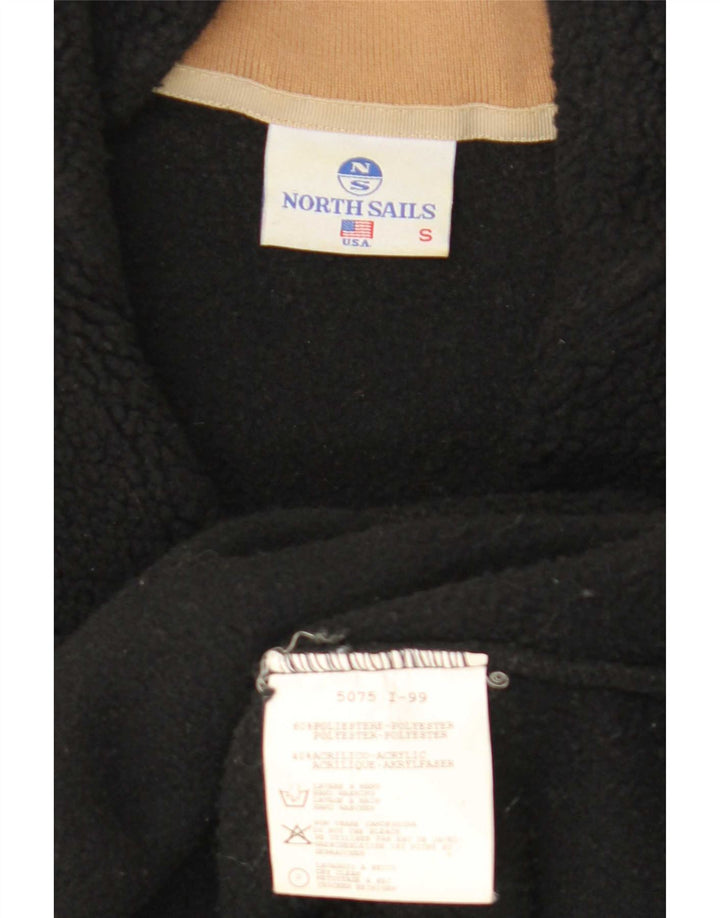 Suéter masculino North Sails com zíper e gola em lã, pequeno, preto, poliéster