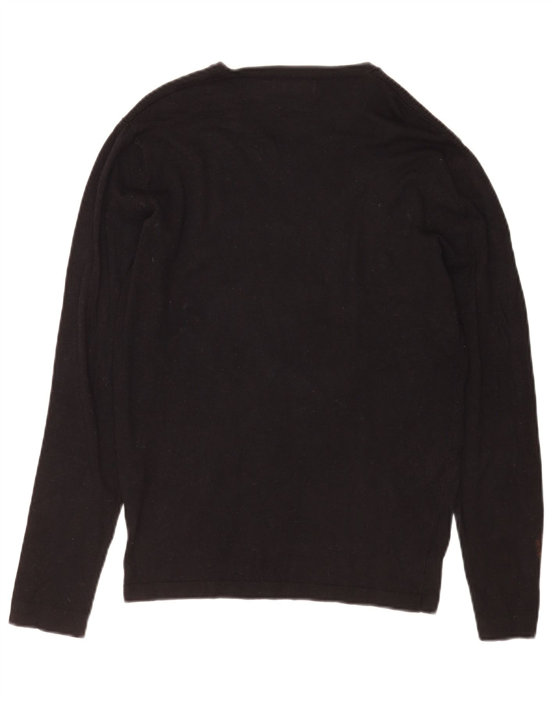 Suéter masculino Zara com decote em V, viscose preta média