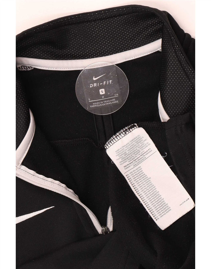 Pulôver masculino Nike Dri Fit com gola zip e moletom pequeno preto colorblock