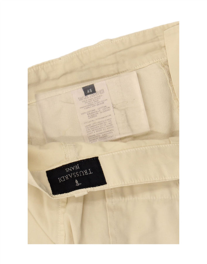 TRUSSARDI Mens Cargo Shorts IT 48 Médio W32 Algodão Bege