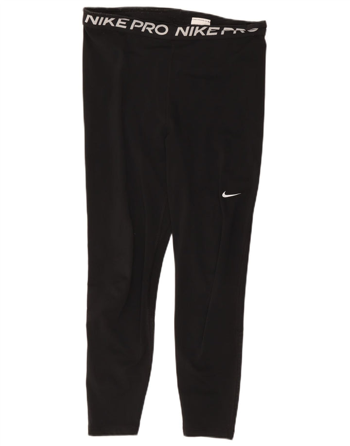Leggings Nike Dri Fit Crop Graphic UK 14 Grande Poliéster Preto