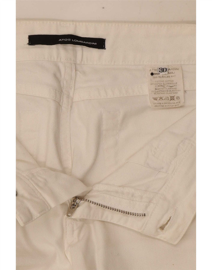 Jeans feminino Atos Lombardini Bootcut W30 L31 algodão branco