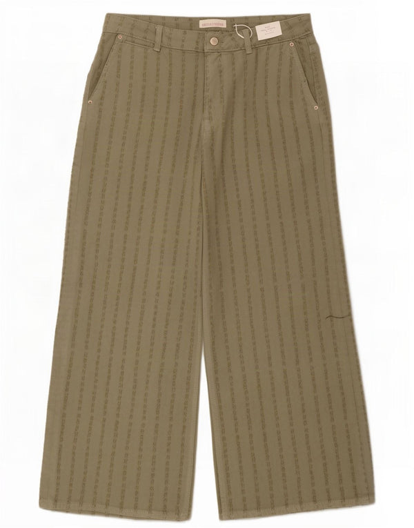 Calça chino feminina Marks & Spencer de cintura alta Reino Unido 14 grande W32 L27 cáqui