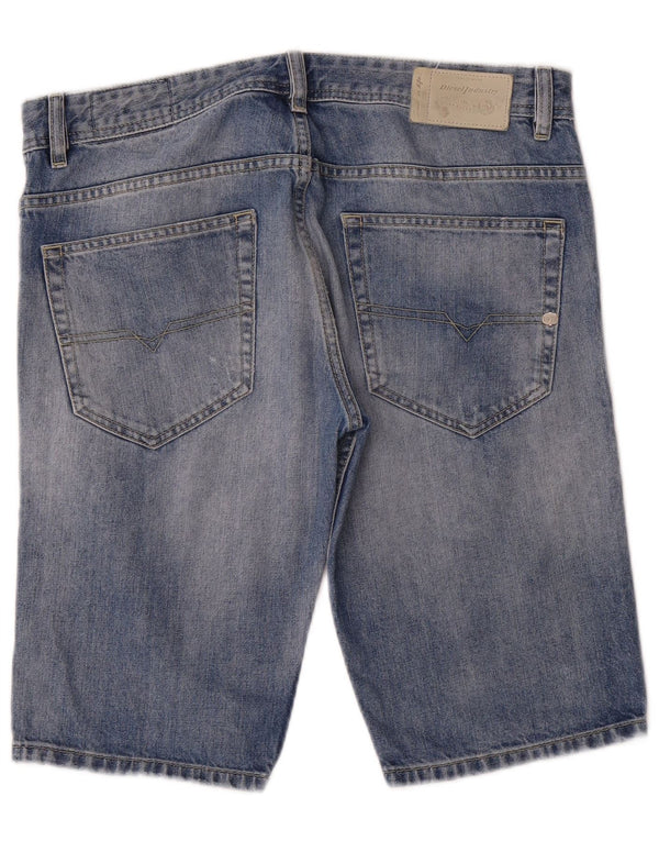 Shorts jeans masculino diesel desgastado W32 algodão azul médio