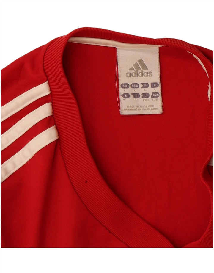 Adidas Mens Camiseta Top Grande Poliéster Vermelho