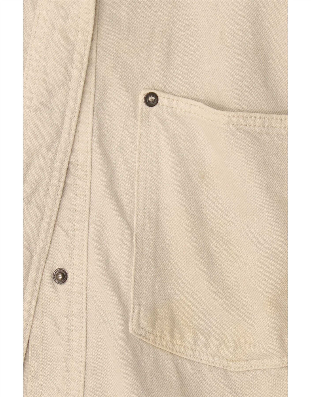 Camisa jeans oversized feminina Zara Reino Unido 10 algodão bege pequeno