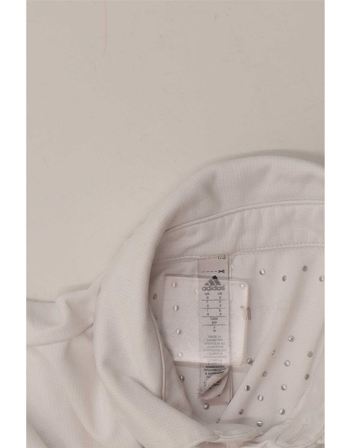 Camisa Polo Masculina Adidas Pequena Poliéster Branco Branco