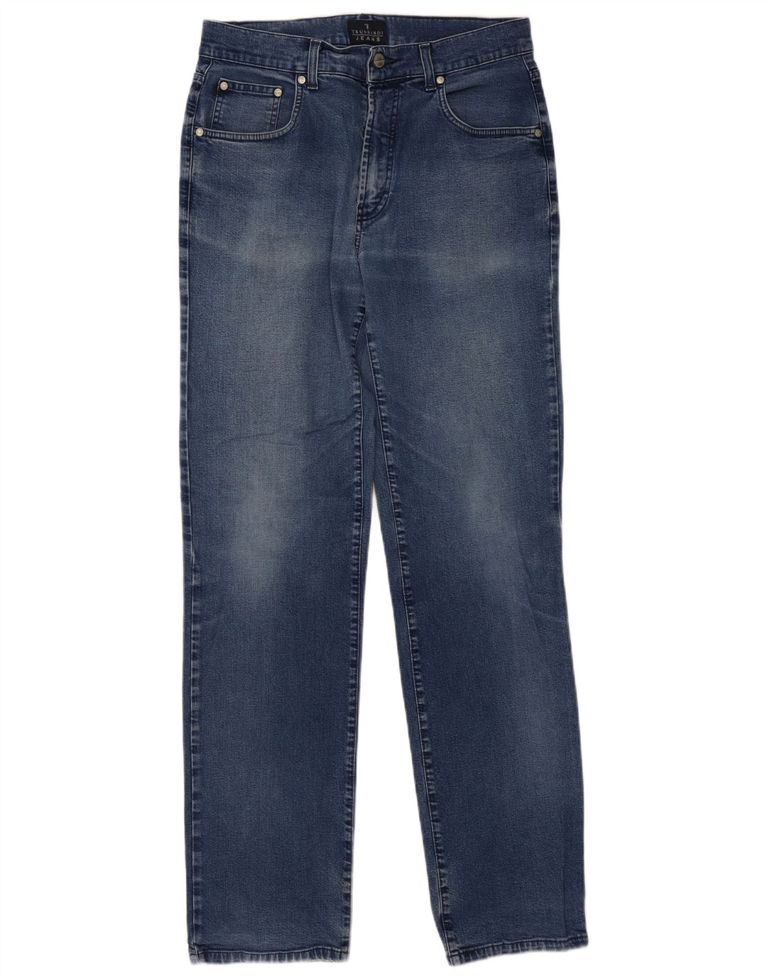 Jeans retos masculinos TRUSSARDI W33 L33 algodão azul