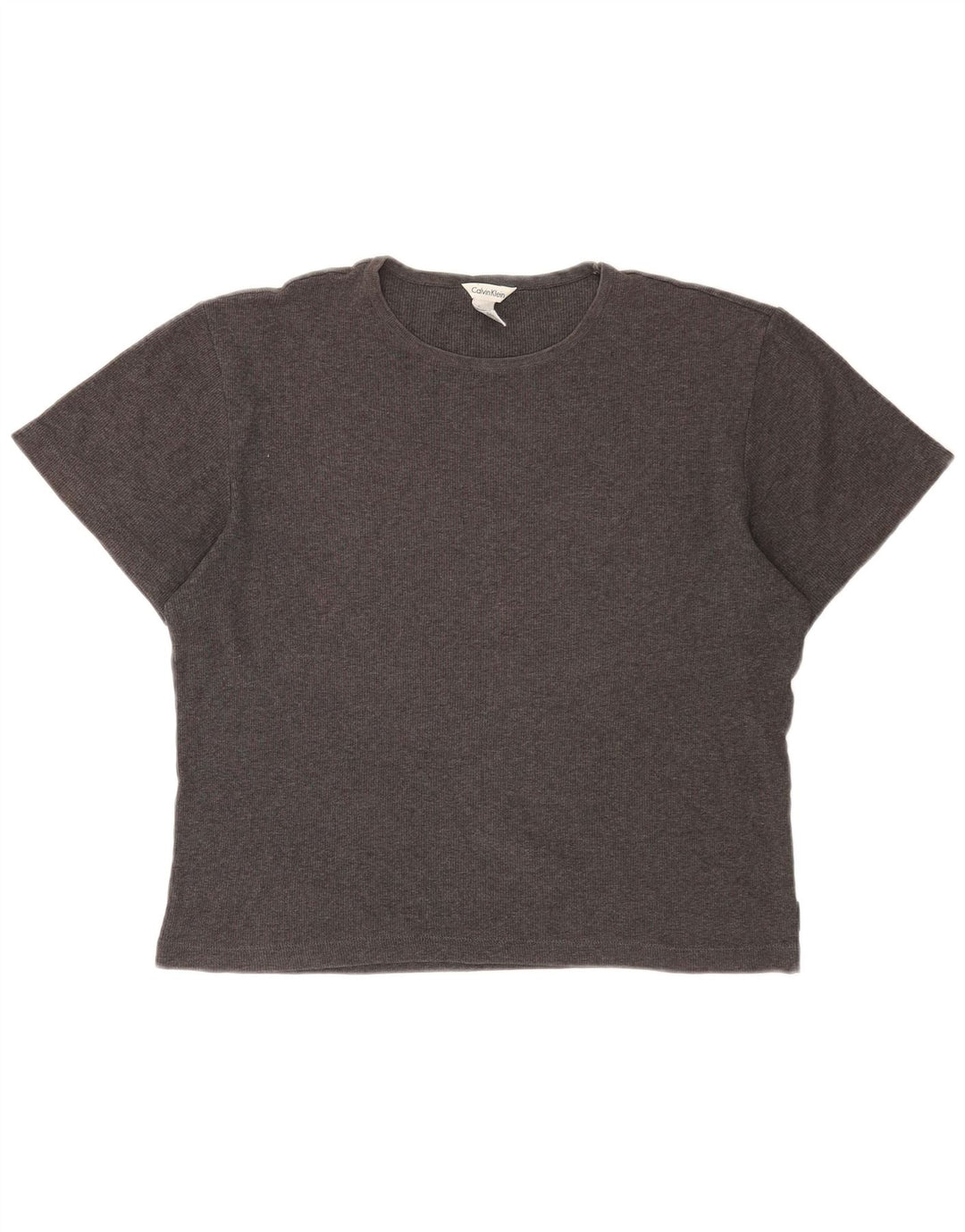 Camiseta feminina CALVIN KLEIN grande tamanho UK 14 algodão cinza médio