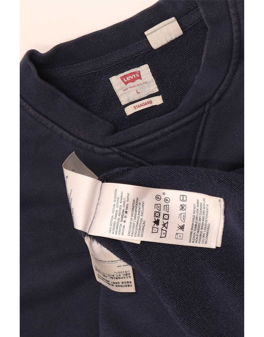 Suéter de moletom padrão masculino Levi's grande azul marinho