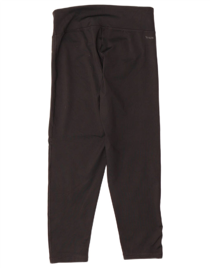 ADIDAS Womens Climalite Graphic Capri Leggings UK 8/10 Small Black