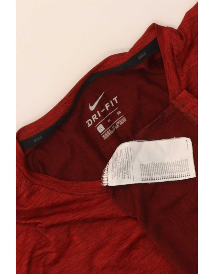 Camiseta masculina Nike Dri Fit Top XL poliéster manchado vermelho