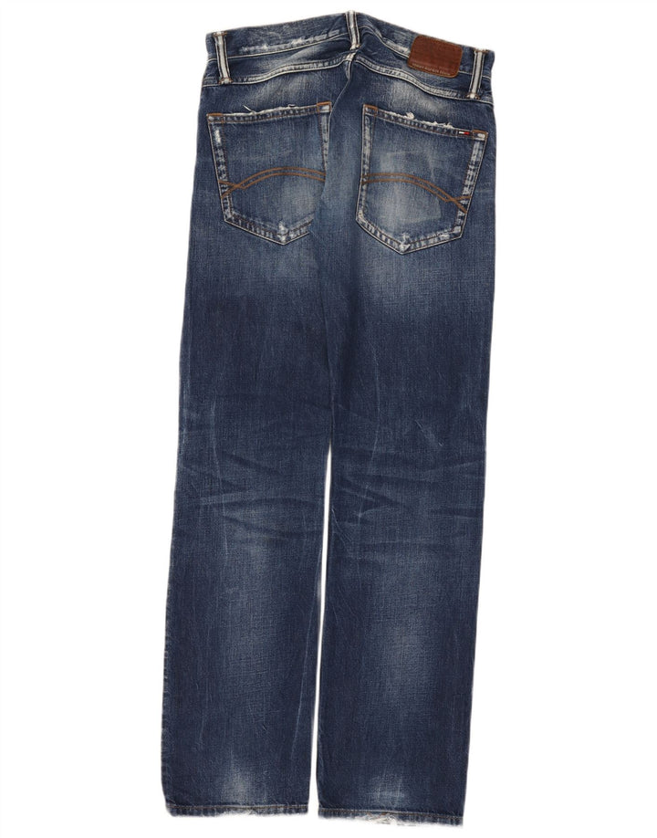 Tommy Hilfiger feminino Ryder Distressed Regular Straight Jeans W29 L32 Azul