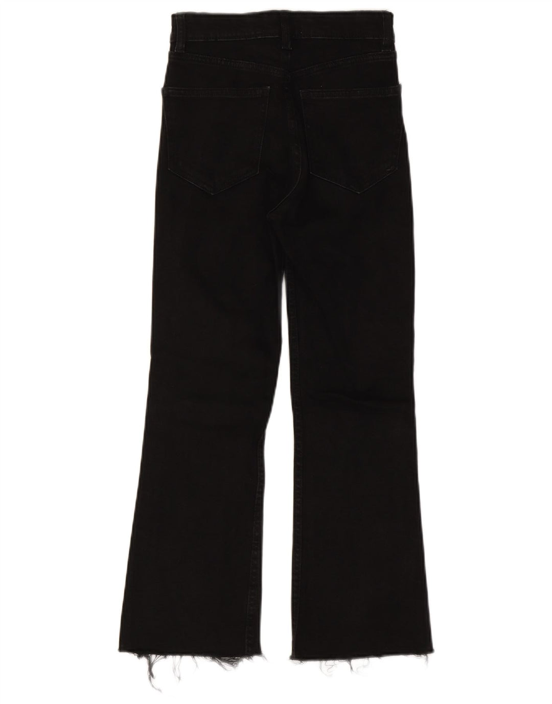 Calça jeans feminina Zara Bootcut EU 34 2XS W24 L24 algodão preto