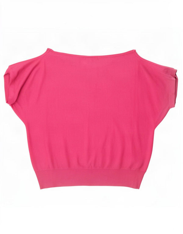 Blusa feminina Marks & Spencer Lash Batwing Reino Unido 22 3XL viscose rosa