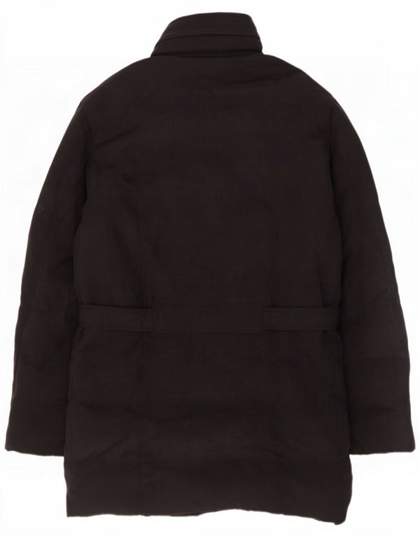 Casaco acolchoado masculino vintage com capuz UK 36 pequeno preto
