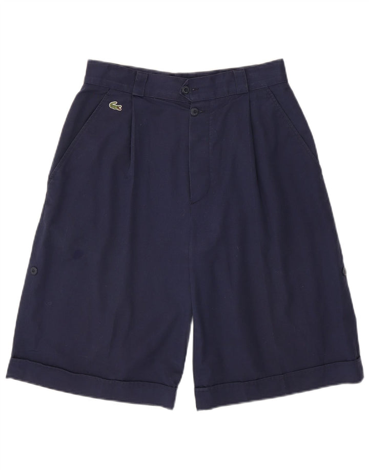 Shorts masculinos Lacoste Pegged Chino tamanho 42 médio W28 algodão azul marinho