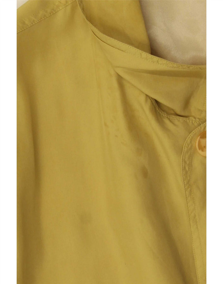 Jaqueta utilitária masculina vintage UK 44 2XL seda amarela