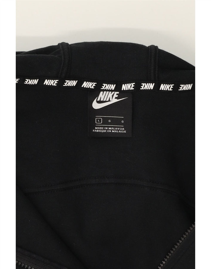 NIKE Womens Zip Hoodie Sweater UK 16 Large Black Cotton Vintage Nike and Second-Hand Nike from Messina Hembry 