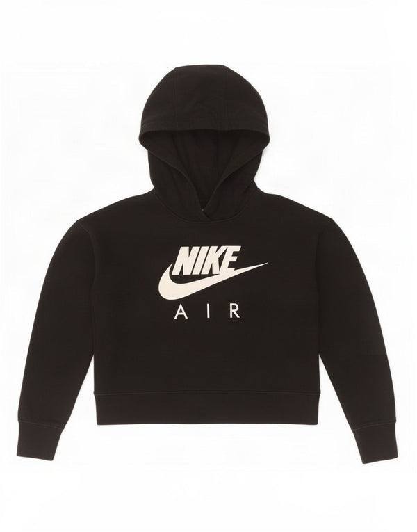 Suéter Nike feminino Crop Graphic com capuz 10-11 anos médio preto algodão
