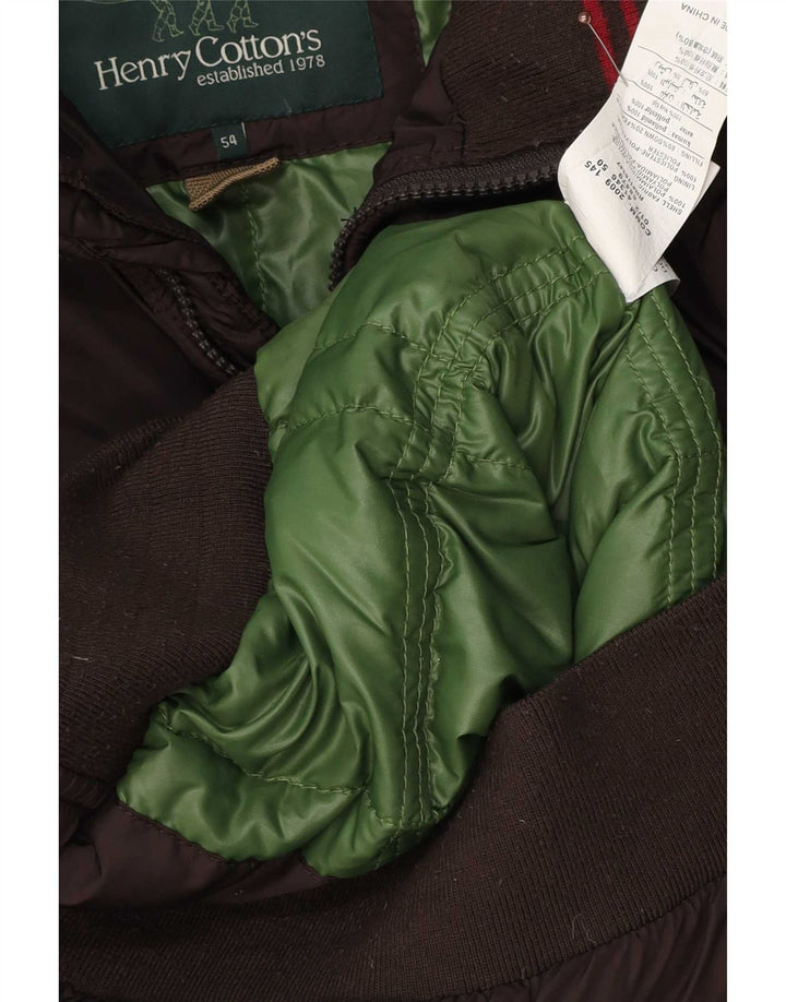 Jaqueta bomber acolchoada masculina Henry Cottons IT 54 2XL poliamida marrom
