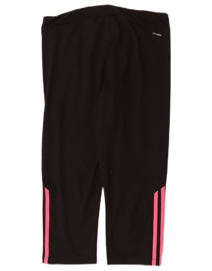 Adidas Womens Climalite Capri Leggings UK 12/14 Médio Preto Poliéster
