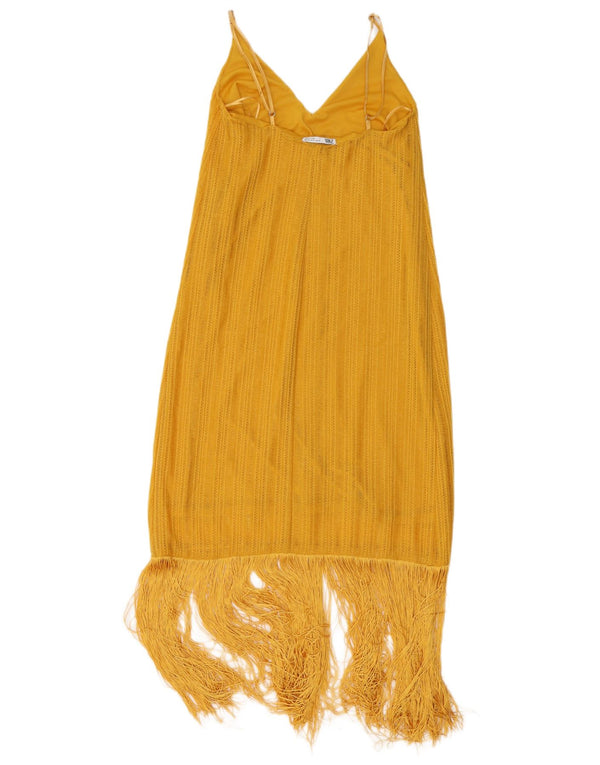 Zara Vestido Charleston Feminino Reino Unido 10 Pequeno Amarelo