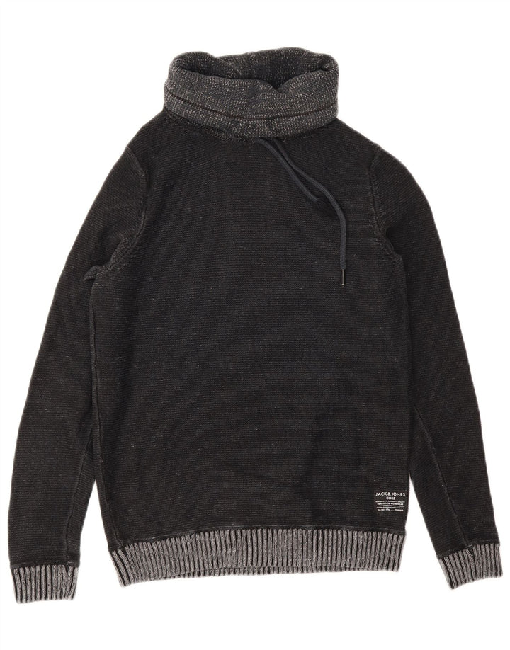 JACK & JONES Suéter masculino com gola redonda pequeno cinza