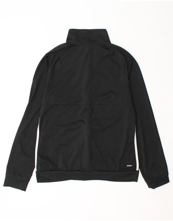 Adidas Womens Climalite Tracksuit Top Jacket UK 12/14 Médio Preto