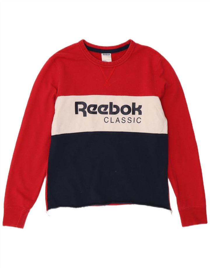 Reebok moletom feminino jumper UK 14 médio multicolorido colorblock