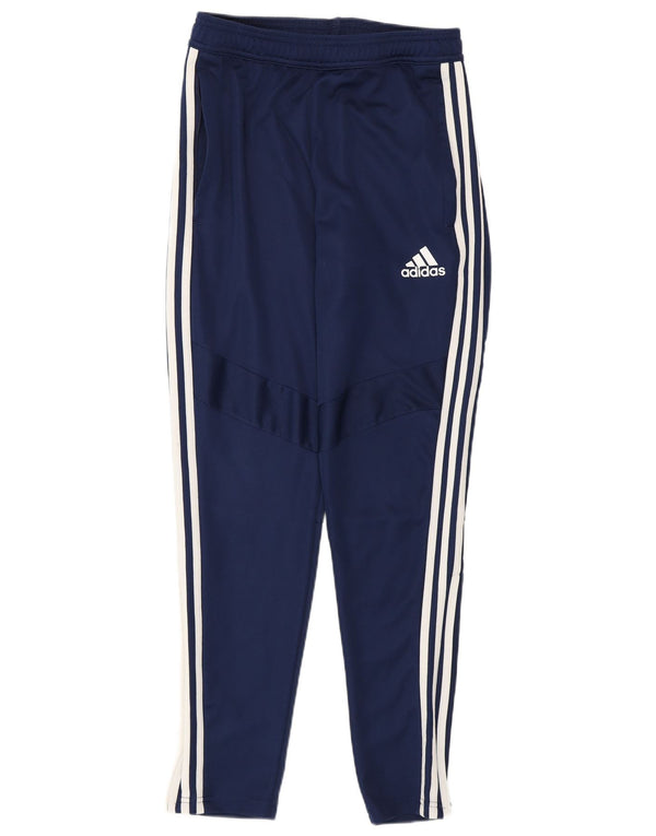 Calça de treino masculina Adidas pequena azul marinho poliéster esportiva
