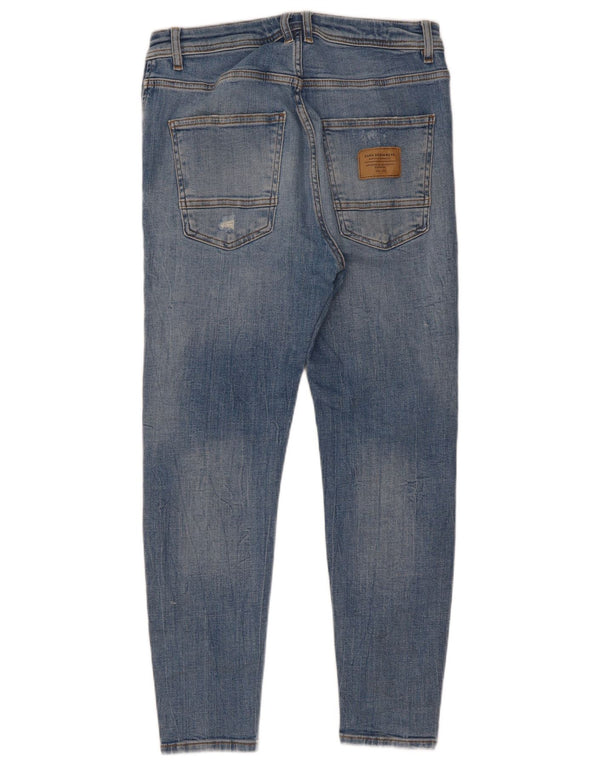Zara Jeans skinny masculino desgastado UE 40 médio W31 L26 algodão azul