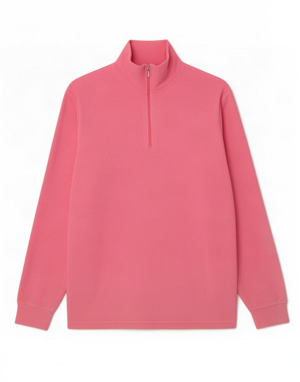 Suéter de lã feminino Brugi com zíper e gola UK 16 grande poliéster rosa