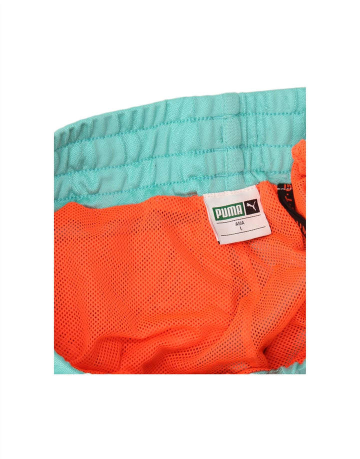 PUMA Womens Tracksuit Trousers Joggers UK 14 Medium Turquoise Colourblock Vintage Puma and Second-Hand Puma from Messina Hembry 
