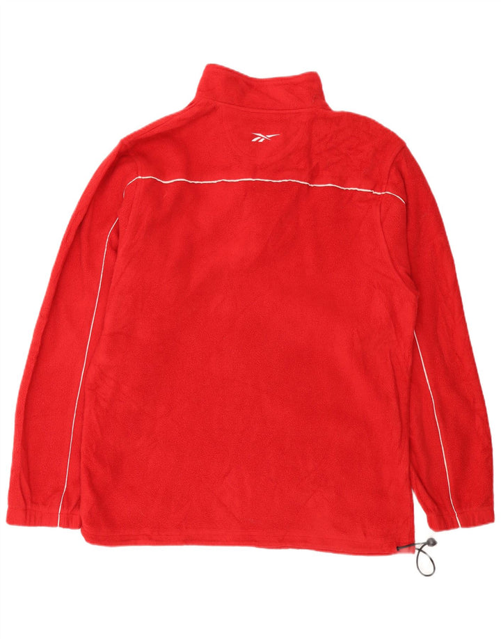 Reebok Mens Wisconsin Zip Neck Fleece Jumper Grande Poliéster Vermelho