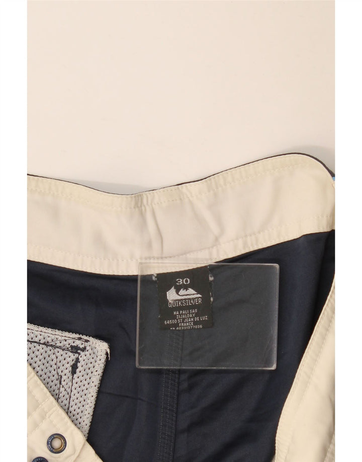 Quiksilver Mens Graphic Natação Shorts Médio Bege Poliéster Colourblock