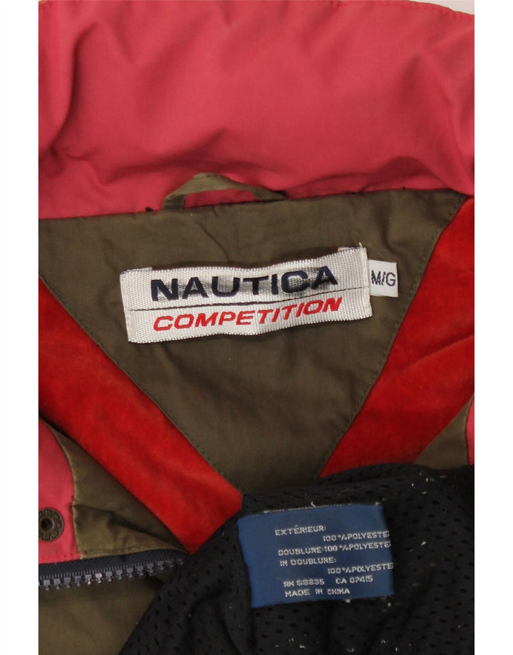 Jaqueta de chuva masculina Nautica com capuz gráfico UK 38 poliéster cáqui médio