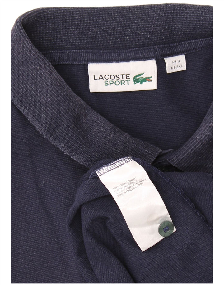 Camisa polo masculina LACOSTE tamanho 8 3XL algodão azul marinho
