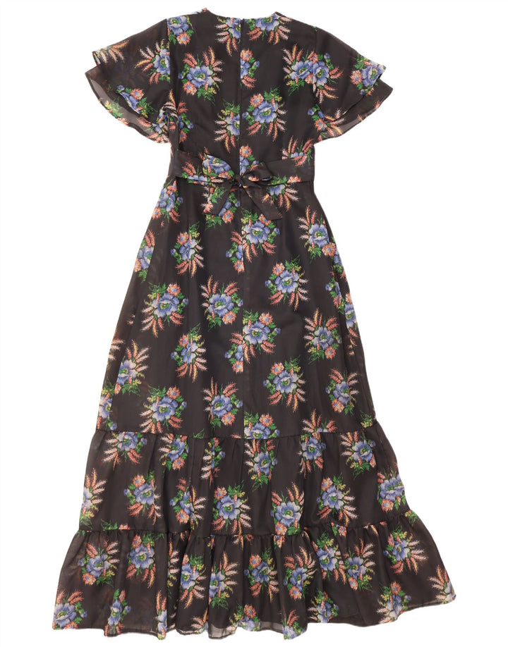 Vestido maxi feminino Diolen EU 42 grande poliéster floral preto