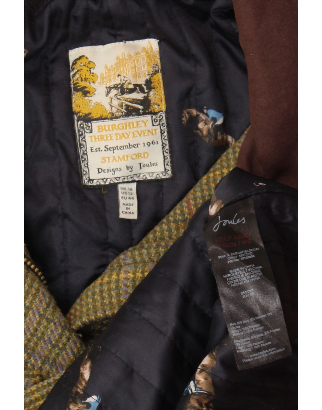 Jaqueta feminina Joules Country UK 16 grande lã xadrez verde